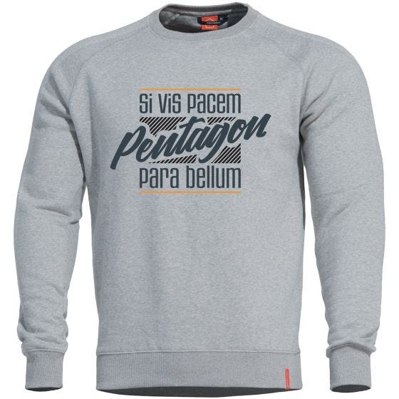 Pentagon Hawk Sweatshirt mit Aufschrift „Para Bellum“ Melange