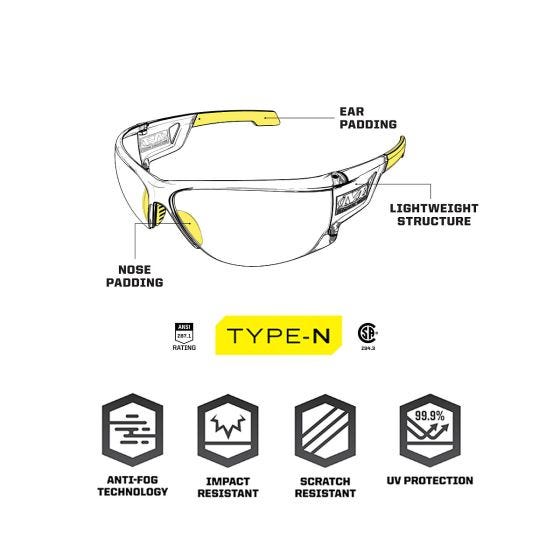 Mechanix Wear Vision Type-N S2 Brille - Klare Linse Klarer Rahmen