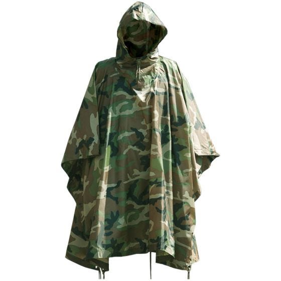 Wasserdichter Poncho Ripstop Woodland