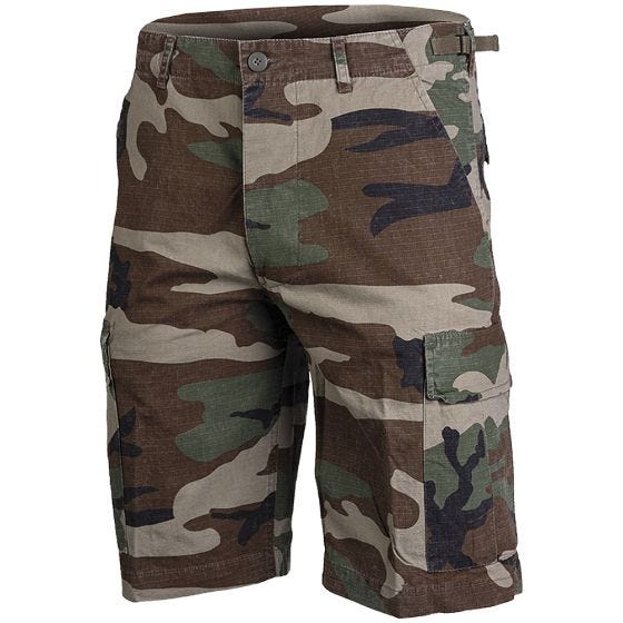 Mil-Tec US Bermuda-Shorts aus Ripstop Prewashed Woodland