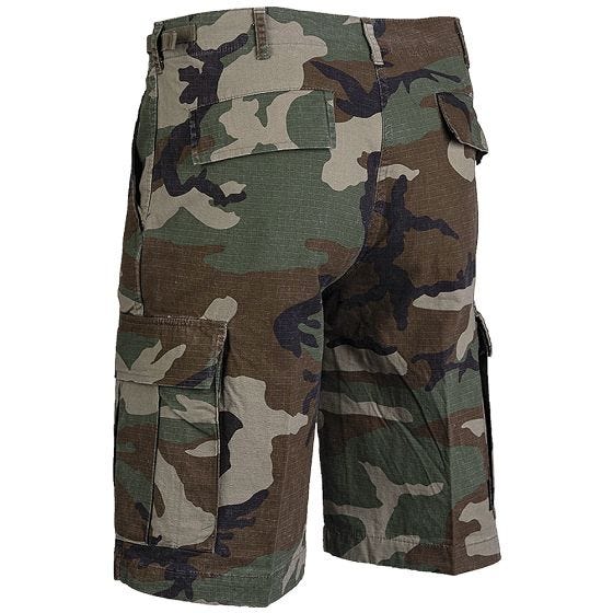 Mil-Tec US Bermuda-Shorts aus Ripstop Prewashed Woodland