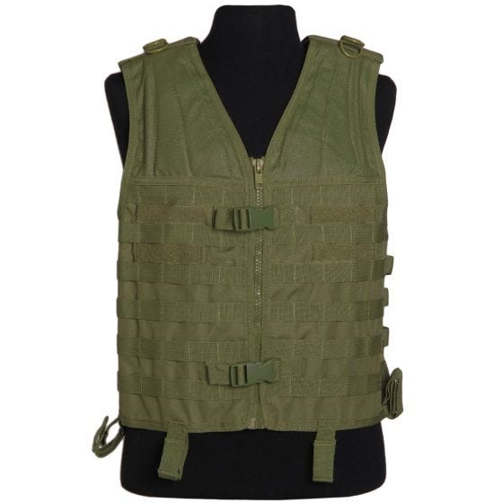 Mil-Tec Einsatzweste mit MOLLE-Befestigungssystem Oliv
