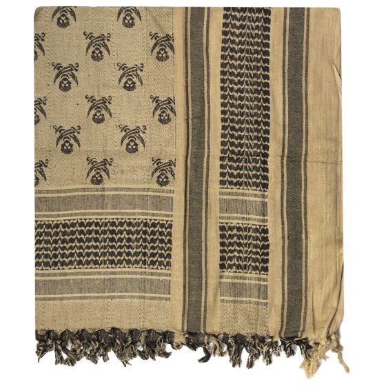 Mil-Tec Shemagh-Tuch mit Totenkopf-Motiven Coyote / Schwarz