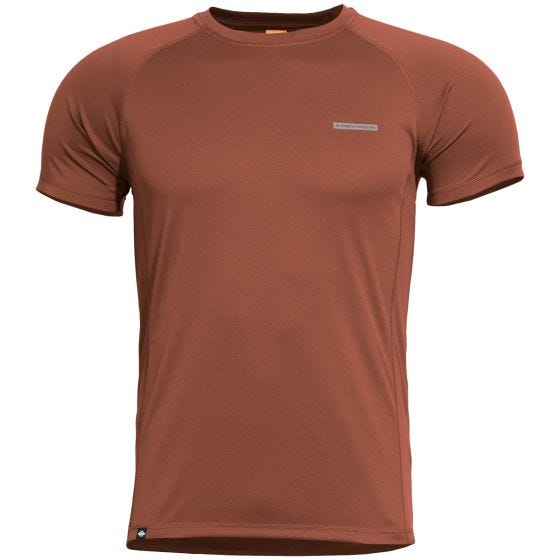 Pentagon Body Shock T-Shirt - Maroon Red