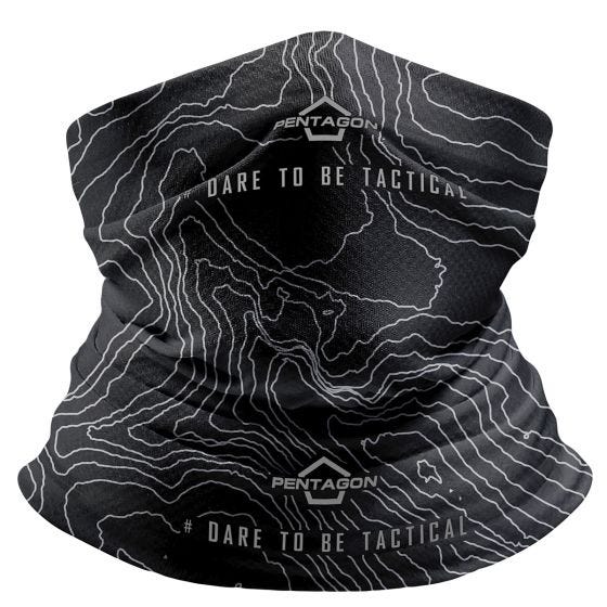 Pentagon Skiron Topographic Map Halsmanschette - Schwarz