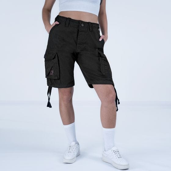 Surplus Airborne Vintage Shorts Damen - Verwaschenes Schwarz