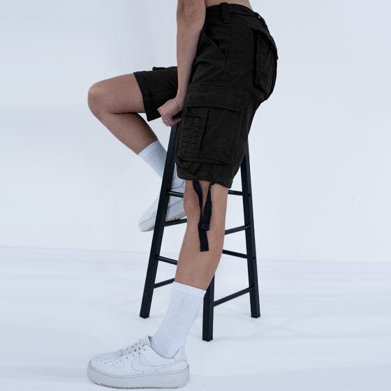 Surplus Airborne Vintage Shorts Damen - Verwaschenes Schwarz