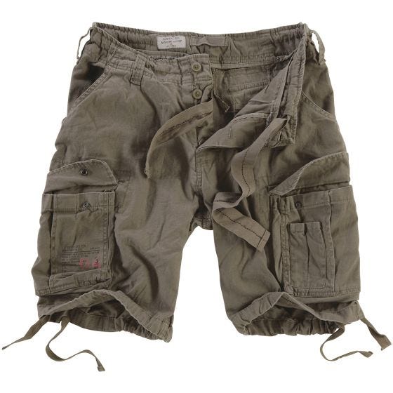 Surplus Airborne Shorts im Vintage-Stil Ausgewaschenes Oliv