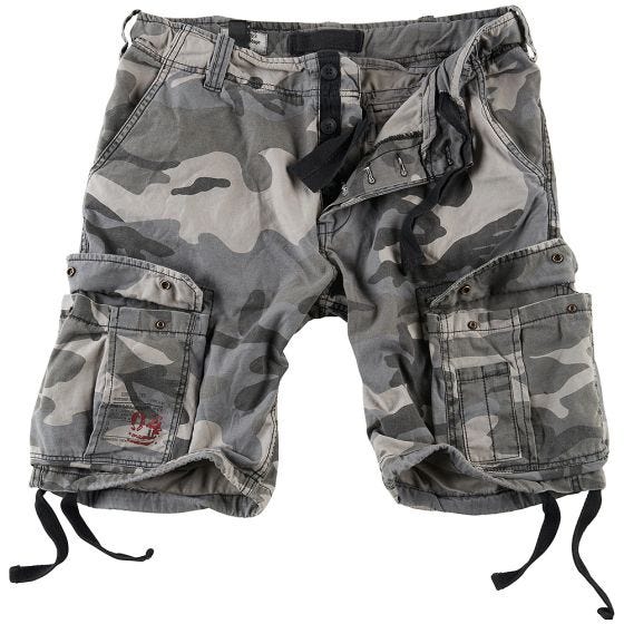 Surplus Airborne Shorts im Vintage-Stil Ausgewaschenes Night Camo