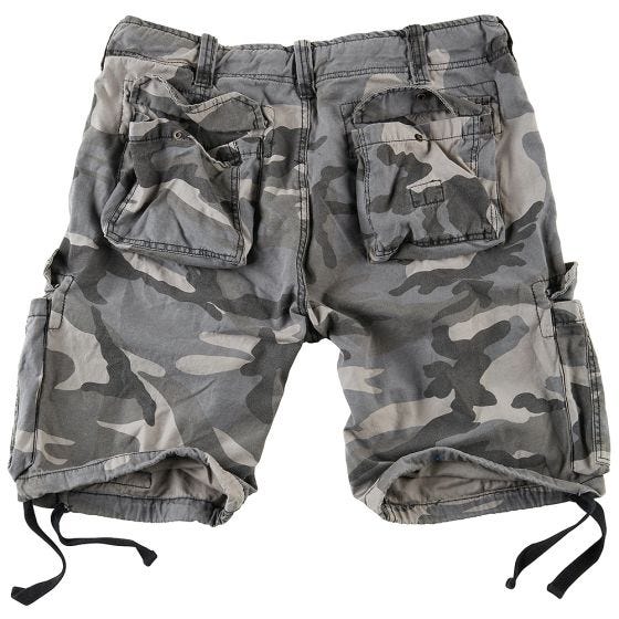 Surplus Airborne Shorts im Vintage-Stil Ausgewaschenes Night Camo
