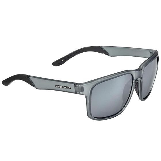 Swiss Eye Life Sonnenbrille - Rauchfarbene FM-Linse / Kristallgrau matt/Schwarzer Rahmen