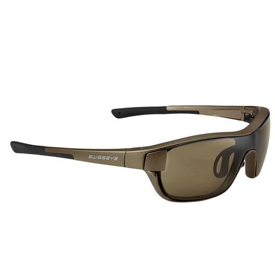 Swiss Eye M-Cover S Sonnenbrille - Braun + Orange + Klare Linse / Bronzerahmen