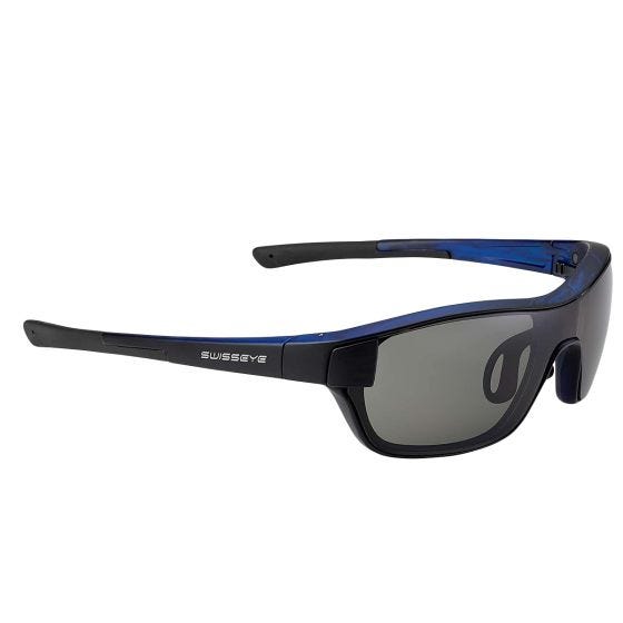 Swiss Eye M-Cover S Sonnenbrille - Getönte + orange + klare Linse / brünierter blauer Rahmen
