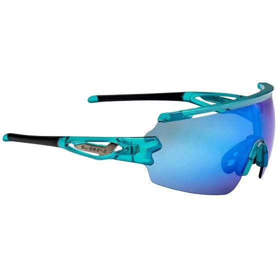 Swiss Eye Signal RX Sonnenbrille - Rauchblaue Revo-Linse / Glänzender Laserkristallblau/Schwarzer Rahmen