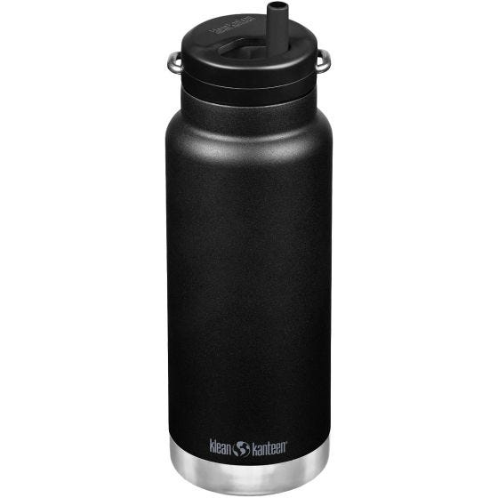 Klean Kanteen TKWide 946 ml Isolierte Trinkflasche mit Twist Cap w/Straw - Schwarz