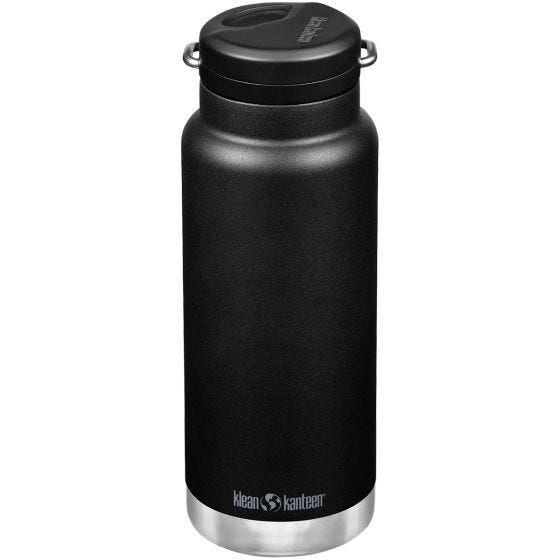 Klean Kanteen TKWide 946 ml Isolierte Trinkflasche mit Twist Cap w/Straw - Schwarz
