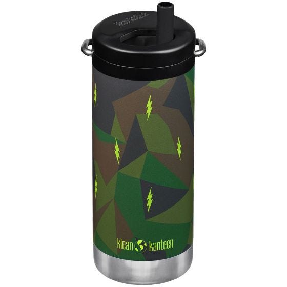 Klean Kanteen TKWide 355ml Thermosflasche Twist Cap w/Straw - Electric Camo