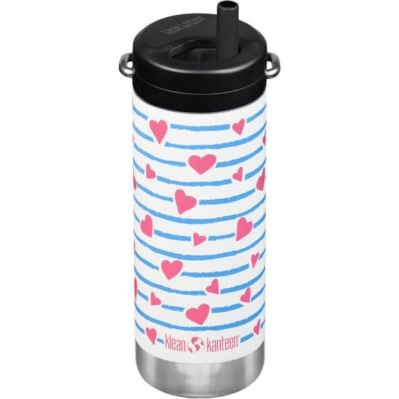 Klean Kanteen TKWide 355ml Thermosflasche Twist Cap w/Straw - Heart Stripe