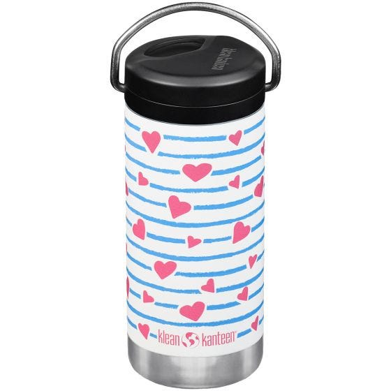 Klean Kanteen TKWide 355ml Thermosflasche Twist Cap w/Straw - Heart Stripe