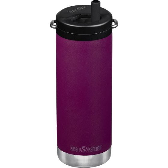 Klean Kanteen TKWide 473 ml Isolierte Trinkflasche mit Twist Cap w/Straw - Purple Potion