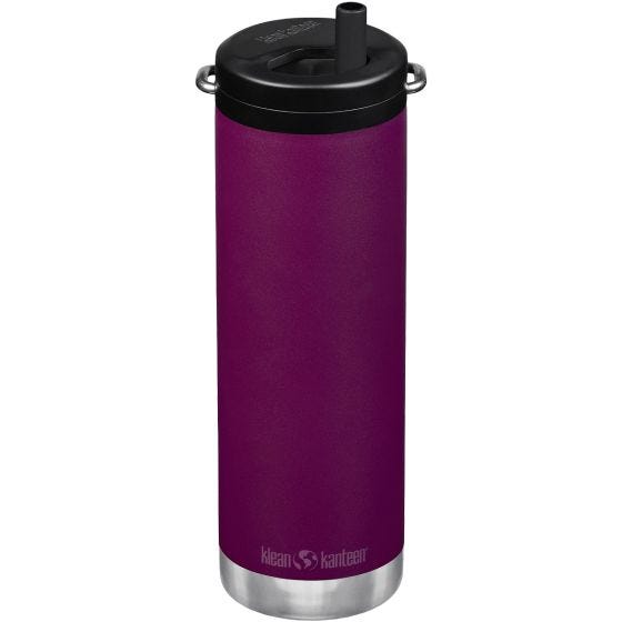 Klean Kanteen TKWide 592 ml Isolierte Trinkflasche mit Twist Cap w/Straw - Purple Potion