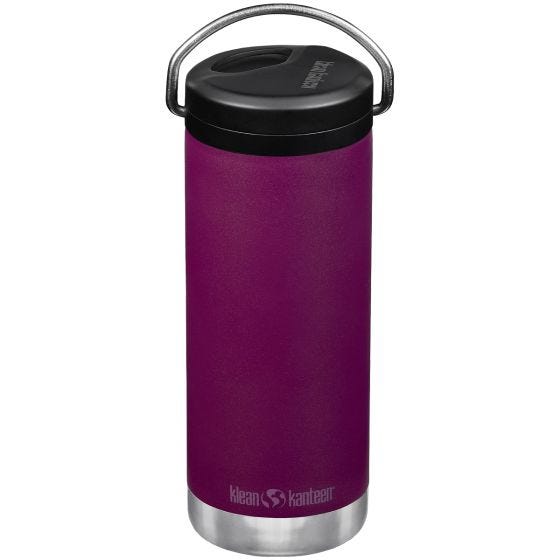 Klean Kanteen TKWide 473 ml Isolierte Trinkflasche mit Twist Cap w/Straw - Purple Potion