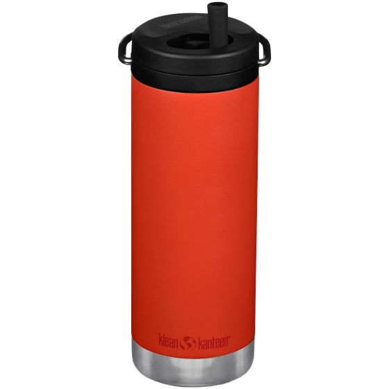Klean Kanteen TKWide 473 ml Isolierte Trinkflasche mit Twist Cap w/Straw - Tiger Lilly