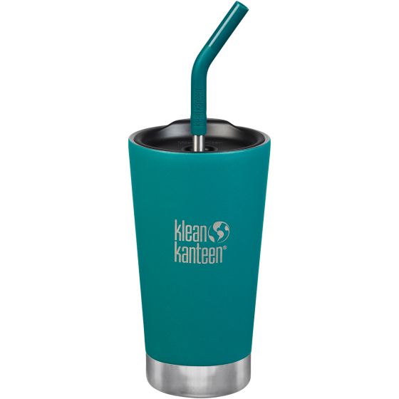 Klean Kanteen 473 ml Vakuumisolierter Tumbler mit Trinkhalm und Deckel Emerald Bay