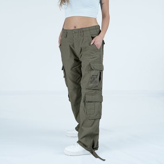 Brandit Pure Vintage Hose Damen - Olivgrün
