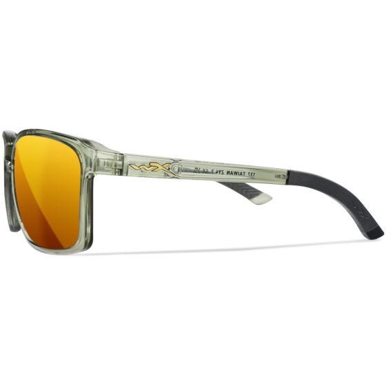 Wiley X WX Alfa Brille - Captivate Polarized Bronze Mirror Lenses / Gloss Crystal Light Oliv/Grau