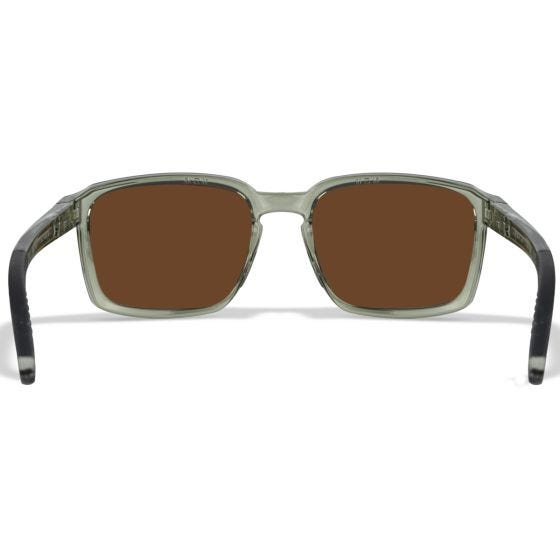 Wiley X WX Alfa Brille - Captivate Polarized Bronze Mirror Lenses / Gloss Crystal Light Oliv/Grau