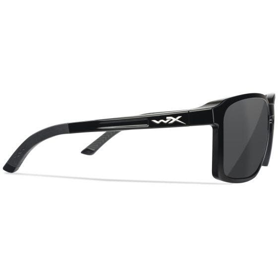 Wiley X WX Alfa Brille - Captivate Polarized Grau Lenses / Hochglanz Schwarz Frame