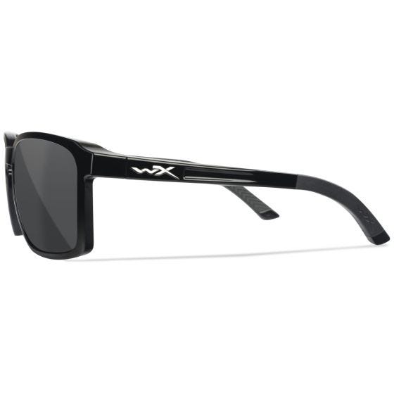 Wiley X WX Alfa Brille - Captivate Polarized Grau Lenses / Hochglanz Schwarz Frame