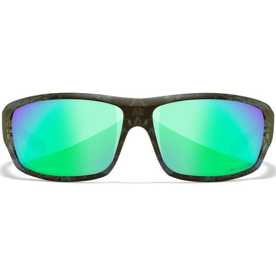 Wiley X WX Omega Brille - Polarized Blau Mirror Lens / Gloss Weiß Frame
