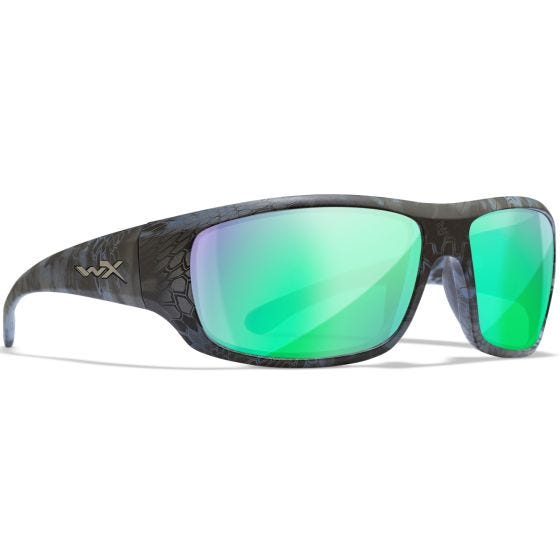 Wiley X WX Omega Brille - Polarized Blau Mirror Lens / Gloss Weiß Frame