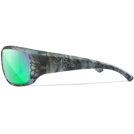 Wiley X WX Omega Brille - Polarized Blau Mirror Lens / Gloss Weiß Frame