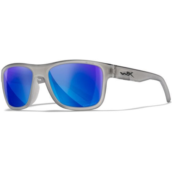 Wiley X WX Ovation Brille - Captivate Polarized Blau Mirror Lenses / Matte Slate Frame