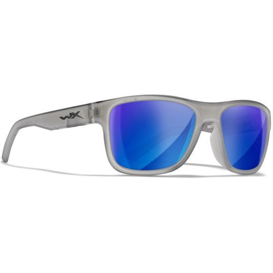 Wiley X WX Ovation Brille - Captivate Polarized Blau Mirror Lenses / Matte Slate Frame