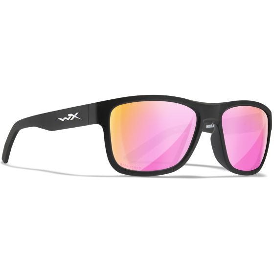 Wiley X WX Ovation Brille - Captivate Polarized Rose Gold Mirror Lenses / in Mattschwarz Frame