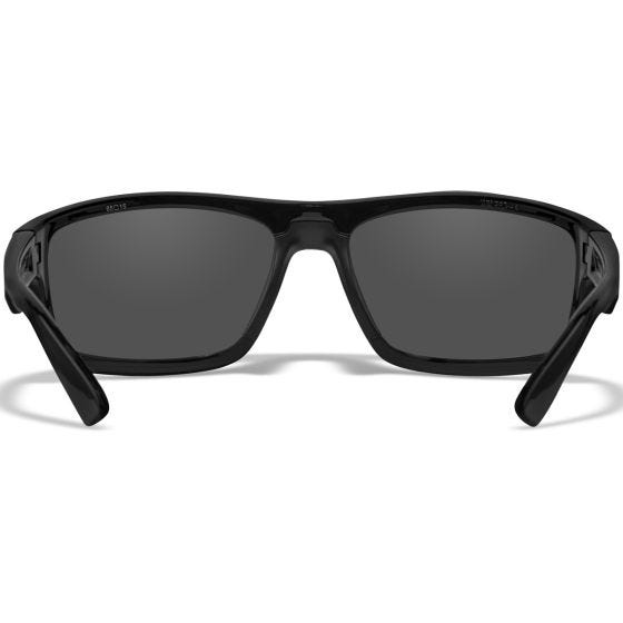 Wiley X WX Peak Brille - Silber Flash Lenses / Hochglanz Schwarz Frame