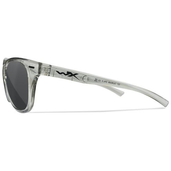 Wiley X WX Ultra Brille - Captivate Polarized Grau Lenses / Gloss Crystal Hellgrau Frame