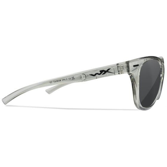 Wiley X WX Ultra Brille - Captivate Polarized Grau Lenses / Gloss Crystal Hellgrau Frame