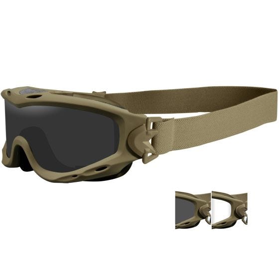 Wiley X Spear Schutzbrille - Gläser in Smoke Grey + Transparent / Gestell in Tan