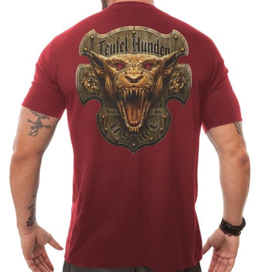 7.62 Design USMC Devil Dog T-Shirt Rot