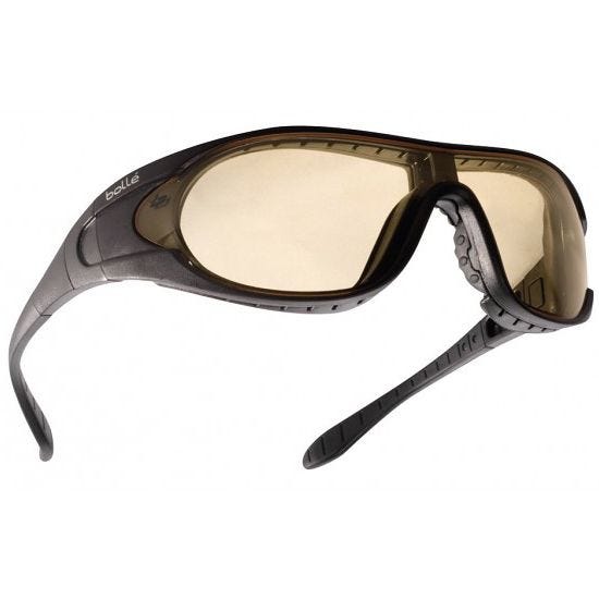 Bolle Raider Ballistische Schutzbrille - Gläser in Klar, Rauchgrau & Gelb / schwarzes Gestell