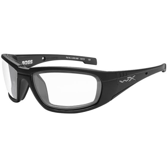 Wiley X WX Boss Brille - Gläser in Transparent / glänzend schwarzes Gestell