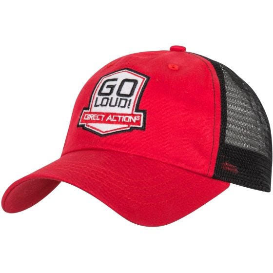 Direct Action Trucker Cap mit Aufschrift „GO LOUD!“ Rot