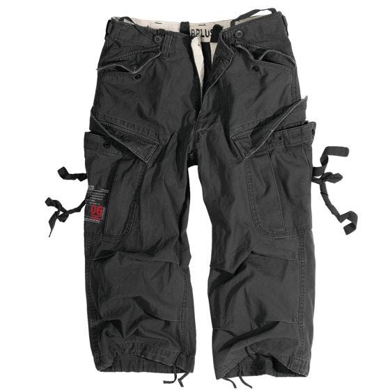 Surplus Engineer Shorts im Vintage-Stil mit 3/4-Bein Schwarz