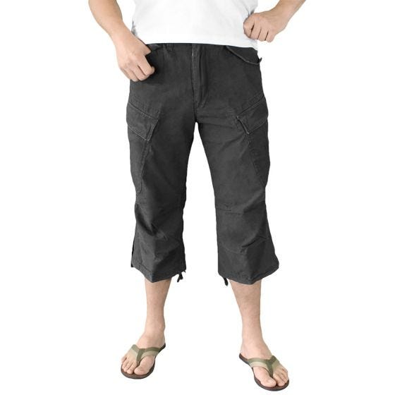 Surplus Engineer Shorts im Vintage-Stil mit 3/4-Bein Schwarz