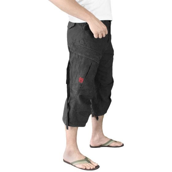 Surplus Engineer Shorts im Vintage-Stil mit 3/4-Bein Schwarz